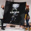 Naruto Anime Kakashi Hatake Sharingan Copy Ninja Black Premium Quilt Blanket 1