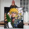 Naruto Anime Minato Konoha Hokage Kunai Fighting Premium Quilt Blanket 3