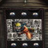 Naruto Anime Naruto Fighting Manga Black White Background Premium Quilt Blanket 7