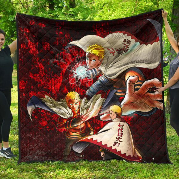 Naruto Anime Naruto Hokage Sharingan Red And Black Theme Premium Quilt Blanket