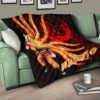 Naruto Anime Naruto Nine Tails Red And Black Premium Quilt Blanket 17