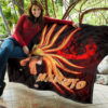 Naruto Anime Naruto Nine Tails Red And Black Premium Quilt Blanket 11