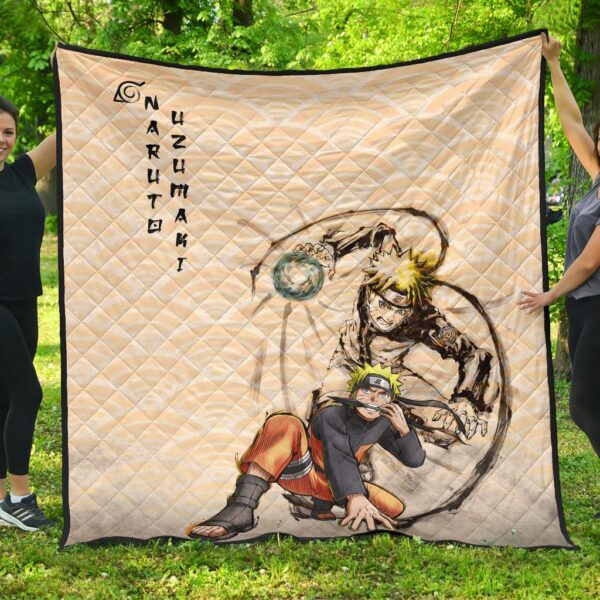 Naruto Anime Naruto Rasengan Power Black Painting Artwork Premium Quilt Blanket