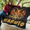 Naruto Anime Naruto Together With Kurama In Battle Premium Quilt Blanket 11