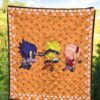 Naruto Anime Premium Quilt - Cute Chibi Team 7 Naruto Sasuke Sakura Finger Jutsu Quilt Blanket 5