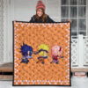 Naruto Anime Premium Quilt - Cute Chibi Team 7 Naruto Sasuke Sakura Finger Jutsu Quilt Blanket 3