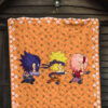 Naruto Anime Premium Quilt - Cute Chibi Team 7 Naruto Sasuke Sakura Finger Jutsu Quilt Blanket 7