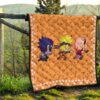 Naruto Anime Premium Quilt - Cute Chibi Team 7 Naruto Sasuke Sakura Finger Jutsu Quilt Blanket 13