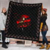 Naruto Anime Premium Quilt - Itachi After Reincarnation Red Moon Akatsuki Cloud Quilt Blanket 1