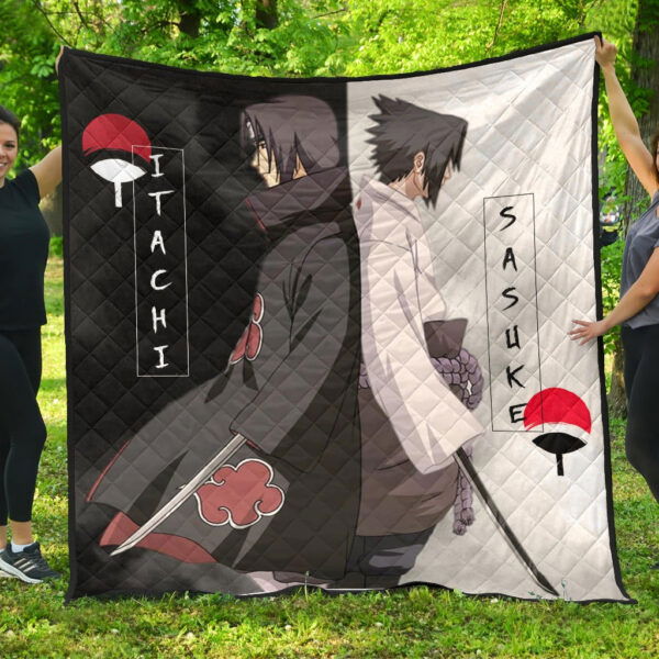 Naruto Anime Premium Quilt – Itachi And Susuke Uchiha Clan Back To Back Quilt Blanket