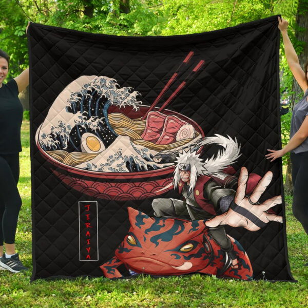 Naruto Anime Premium Quilt – Jiraiya With Gama Keeper Toad Ramen Bowl Quilt Blanket