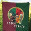 Naruto Anime Premium Quilt - Little Gaara And Naruto With Shukaku And Gamabunta First Fighting Quilt Blanket 5