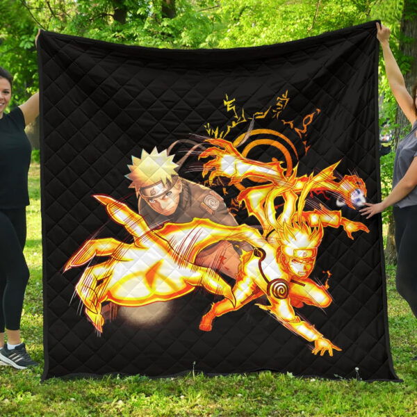 Naruto Anime Premium Quilt – Naruto Fighting Bijuu Mode Eight Trigram Seal Quilt Blanket