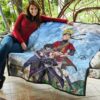 Naruto Anime Premium Quilt - Team 7 Fighting Vs Obito Manga Leaf Village Sky Quilt Blanket 11