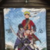 Naruto Anime Premium Quilt - Team 7 Fighting Vs Obito Manga Leaf Village Sky Quilt Blanket 7