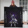 Naruto Anime Premium Quilt - Uchiha Obito Purple Sharingan Minimal Quilt Blanket 3