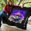 Naruto Anime Premium Quilt - Uchiha Sasuke Shraingan Power Purple Susano Quilt Blanket 11