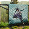 Naruto Anime Sasuke Uchiha Cloud Pattern Blue Theme Premium Quilt Blanket 13