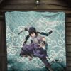 Naruto Anime Sasuke Uchiha Cloud Pattern Blue Theme Premium Quilt Blanket 7