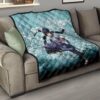 Naruto Anime Sasuke Uchiha Cloud Pattern Blue Theme Premium Quilt Blanket 15