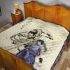 Naruto Anime Sasuke Uchiha Using Sword Black Painting Artwork Premium Quilt Blanket 19