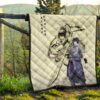 Naruto Anime Sasuke Uchiha Using Sword Black Painting Artwork Premium Quilt Blanket 13