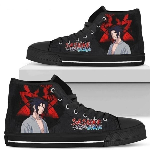 Naruto Sasuke Sneakers High Top Shoes For Anime Fan