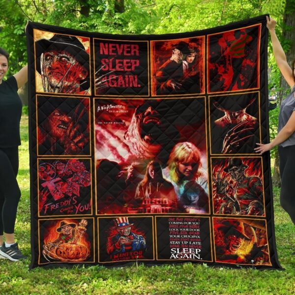 Never Sleep Again Nightmare Quilt Blanket Funny Gift Idea