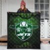 New York American Football Jets Football Jets Player Silhouette Dark Green Premium Quilt Blanket 3