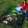 New York American Football Jets Football Player 20 Grab Rugby Ball Running Green Premium Quilt Blanket 9