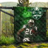 New York American Football Jets Football Player 20 Grab Rugby Ball Running Green Premium Quilt Blanket 13