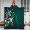 New York American Football Jets Football Player 24 Running Fading American Flag Premium Quilt Blanket 3