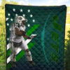 New York American Football Jets Football Player 24 Running Fading American Flag Premium Quilt Blanket 5