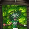 New York American Football Jets Football Player 89 Celebrating Score Holding Ball Premium Quilt Blanket 7