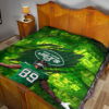 New York American Football Jets Football Player 89 Celebrating Score Holding Ball Premium Quilt Blanket 19