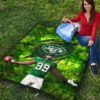 New York American Football Jets Football Player 89 Celebrating Score Holding Ball Premium Quilt Blanket 9