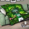 New York American Football Jets Football Player 89 Celebrating Score Holding Ball Premium Quilt Blanket 17