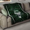 New York American Football Jets Football Rush Artwork Jumping Dark Green Premium Quilt Blanket 15