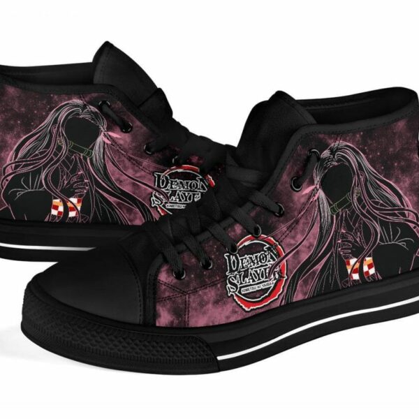 Nezuko Sneakers Kimetsu No Yaiba High Top Shoes Anime Fan