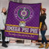 Omega Psi Phi Premium Quilt Blanket Fraternity Home Decor Custom For Fans 1