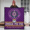 Omega Psi Phi Premium Quilt Blanket Fraternity Home Decor Custom For Fans 3