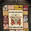 On Dark Desert Highway Hippie Van Bulldog Quilt Blanket Dog Lover 7