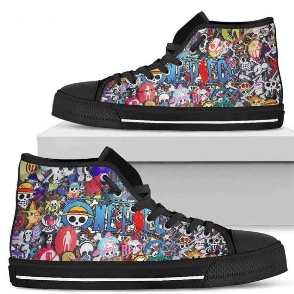 One Piece Symbol High Top Sneakers Fan Anime Gift Idea