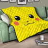 Pokemon Anime Premium Quilt - Cute Minimalist Pikachu Yellow Face Quilt Blanket 15