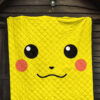 Pokemon Anime Premium Quilt - Cute Minimalist Pikachu Yellow Face Quilt Blanket 5