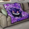 Pokemon Anime Premium Quilt - Evil Hintergrund Gengar Red Eyes With Purple Pokemons Quilt Blanket 15