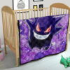 Pokemon Anime Premium Quilt - Evil Hintergrund Gengar Red Eyes With Purple Pokemons Quilt Blanket 21