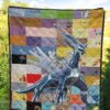 Pokemon Anime Premium Quilt - Legendary Mega Dialga Cute Minimalist Pokemon Face Quilt Blanket 5