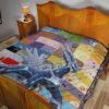 Pokemon Anime Premium Quilt - Legendary Mega Dialga Cute Minimalist Pokemon Face Quilt Blanket 19