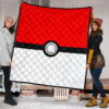 Pokemon Anime Premium Quilt - Minimalist Square Pokeball Go Quilt Blanket 1